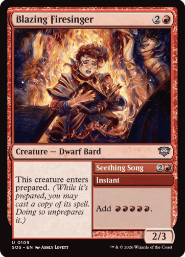 Blazing Firesinger // Seething Song — Secrets of Strixhaven (SOS) 109