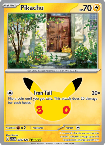 Pikachu — 30th Celebration (30C) 039/128