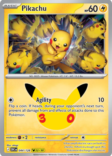 Pikachu — 30th Celebration (30C) 044/128