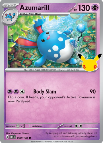 Azumarill — 30th Celebration (30C) 068/128