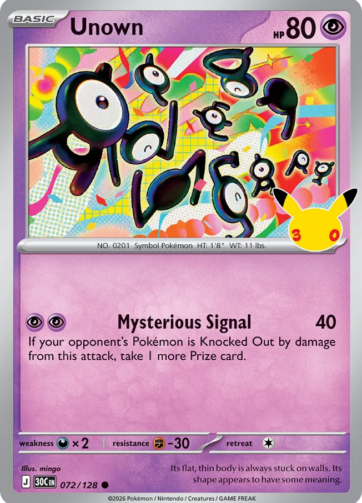 Unown — 30th Celebration (30C) 072/128